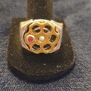 Mens Gun Revolver Ring New
